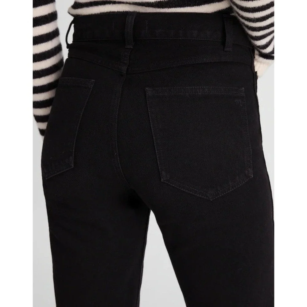 Madewell The Cleo Straight Jean Black High Rise Patch Pocket Jeans 30 NWOT $148 - Picture 5 of 12